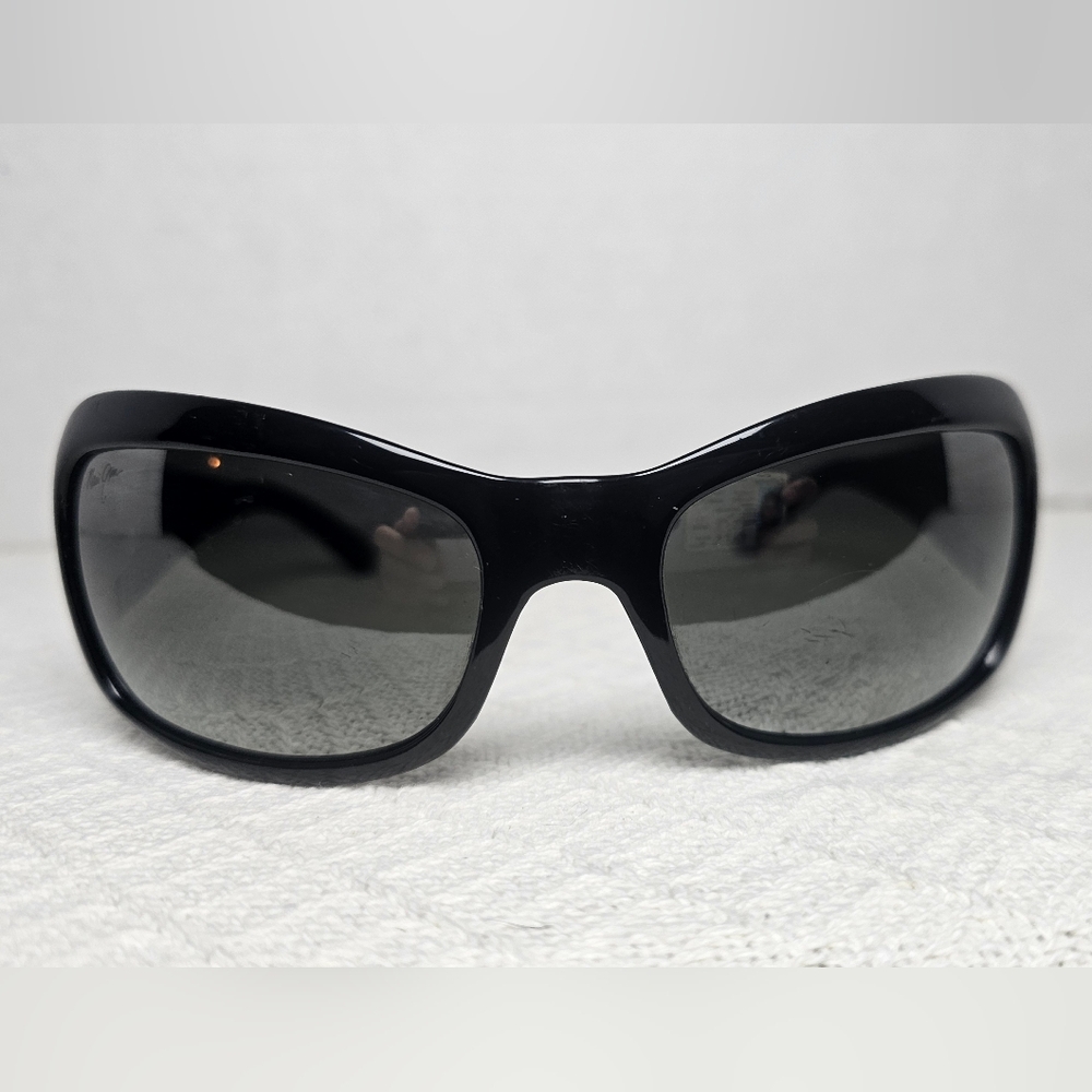 Maui Jim's black oversized wraparound sunglasses